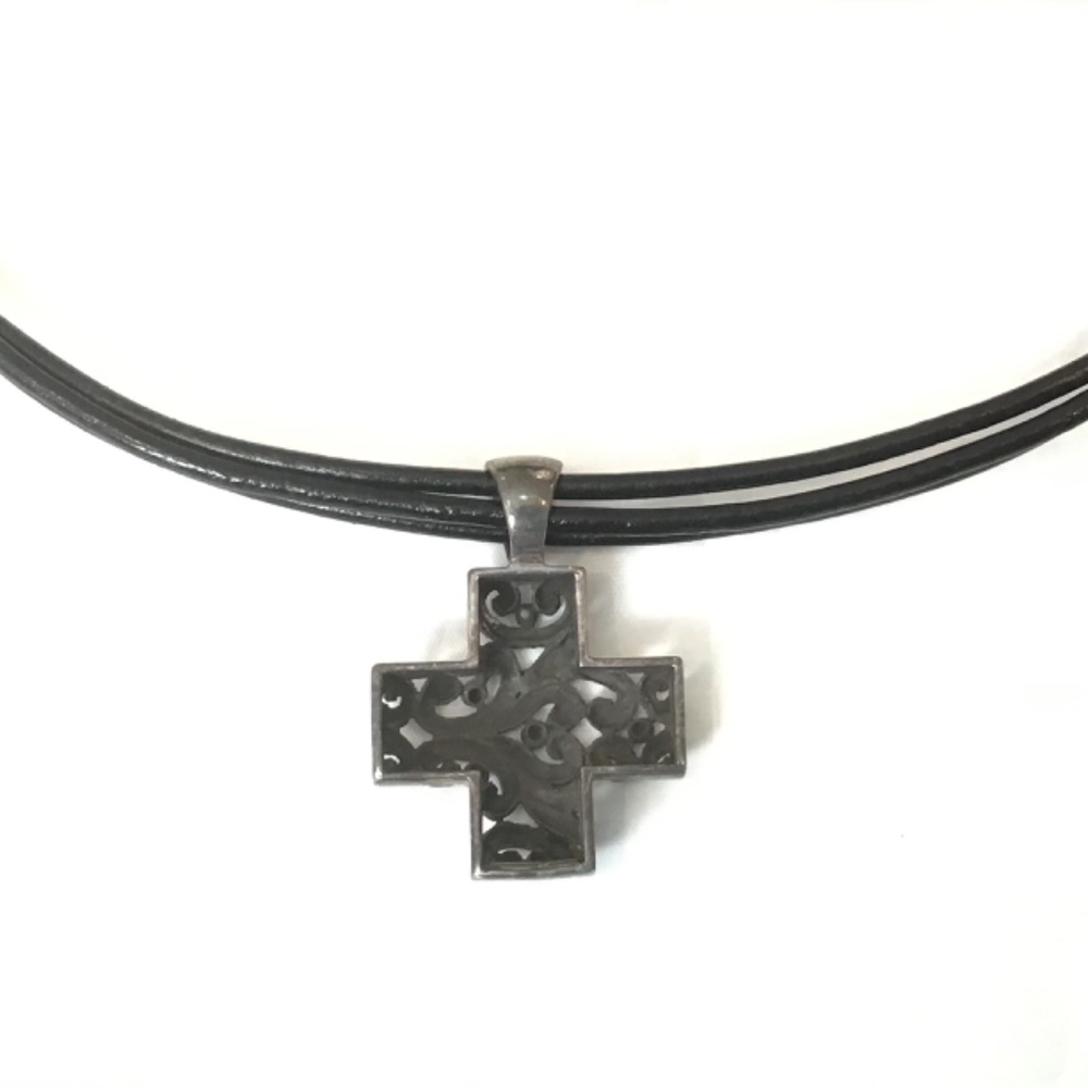 Sterling Silver Cross Scrollwork Cutouts Pendant … - image 6